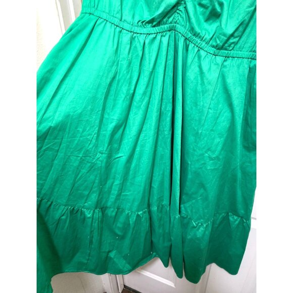 Torrid Green Midi Festival Dress Ruched Front & 3/4 Sleeves Size 2 - Picture 5 of 10